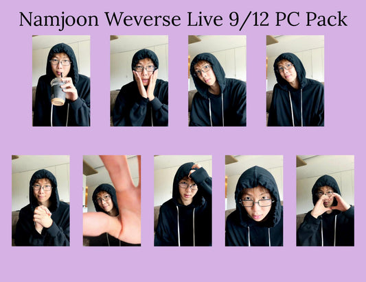 Namjoon Weverse Live 9/12 Photocards | RM Photo Cards | BTS Fanmade Photocards | Kpop Collectible | Individual or Complete Set