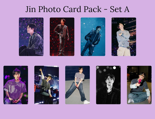 Jin Photo Card Pack | BTS Jin Photocards | Jin PC Set A & Set B | Kpop Fanmade Photocards