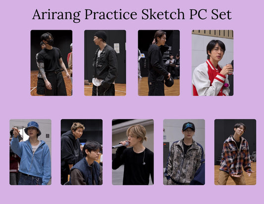 Arirang Practice Sketch Photo Card Set | BTS Practice Photocards | BTS OT7 Kpop Photocards | 18 Card Set | ARMY Fanmade pc