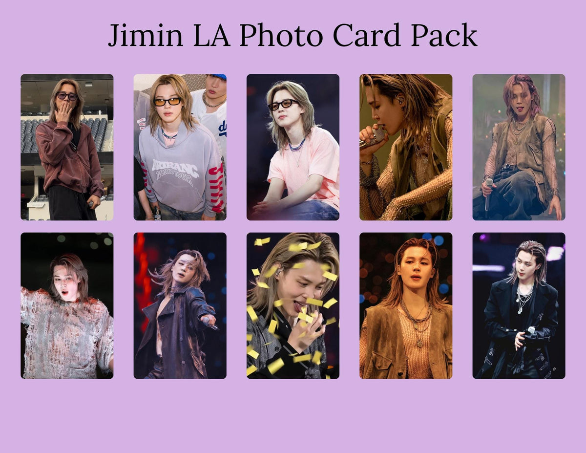 Jimin LA Photocards | Jimin Los Angeles Photo Cards | BTS Fanmade Photocards | Individual or Complete Set | Glossy K-Pop PC