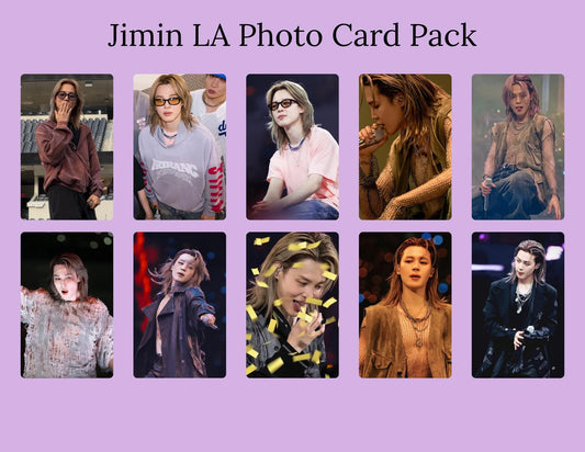 Jimin LA Photocards | Jimin Los Angeles Photo Cards | BTS Fanmade Photocards | Individual or Complete Set | Glossy K-Pop PC