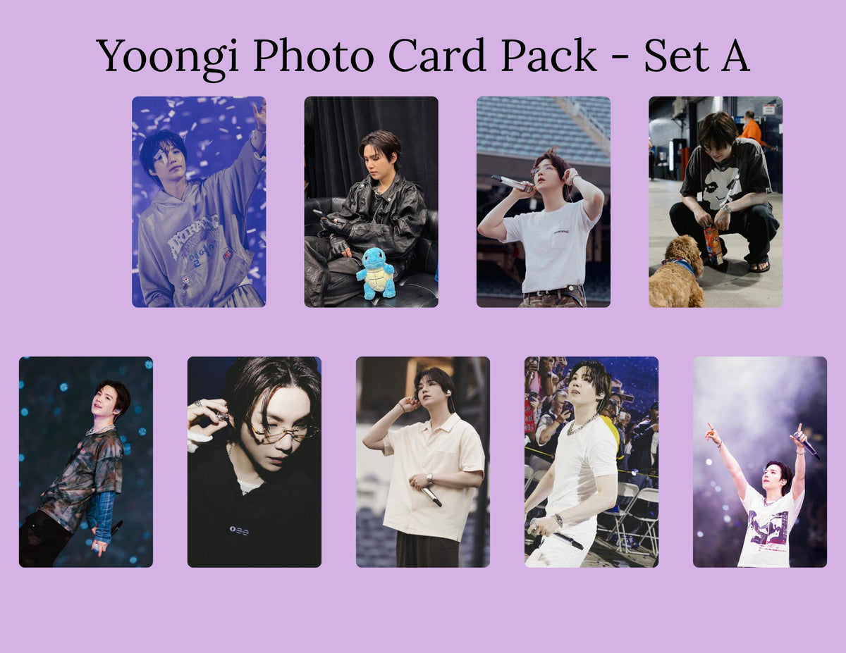 Yoongi Photo Card Pack | BTS SUGA Photocards | Yoongi PC Set A & Set B | Kpop Fanmade Photocards