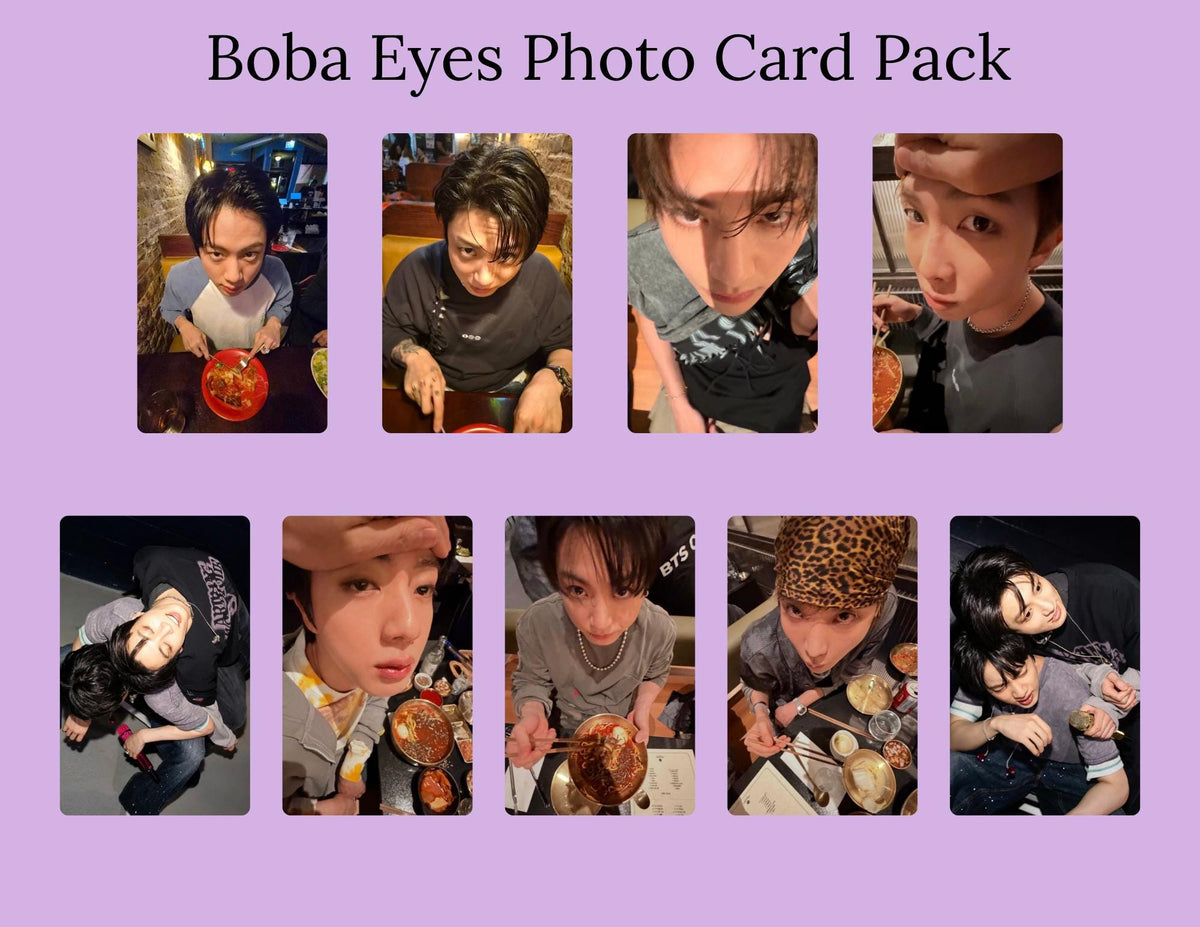 BTS Boba Eyes Photo Card Pack | Kpop Fanmade Photocards | BTS Collectibles