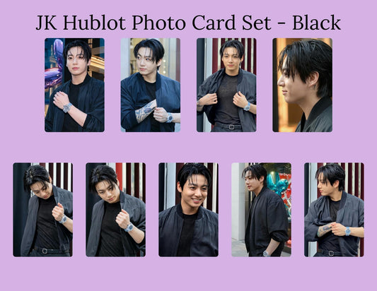 Jungkook Hublot Photo Card Set – Black Edition | JK Hublot Photocards | BTS Jungkook Photocards | Kpop Fanmade pc| ARMY Collector Gift