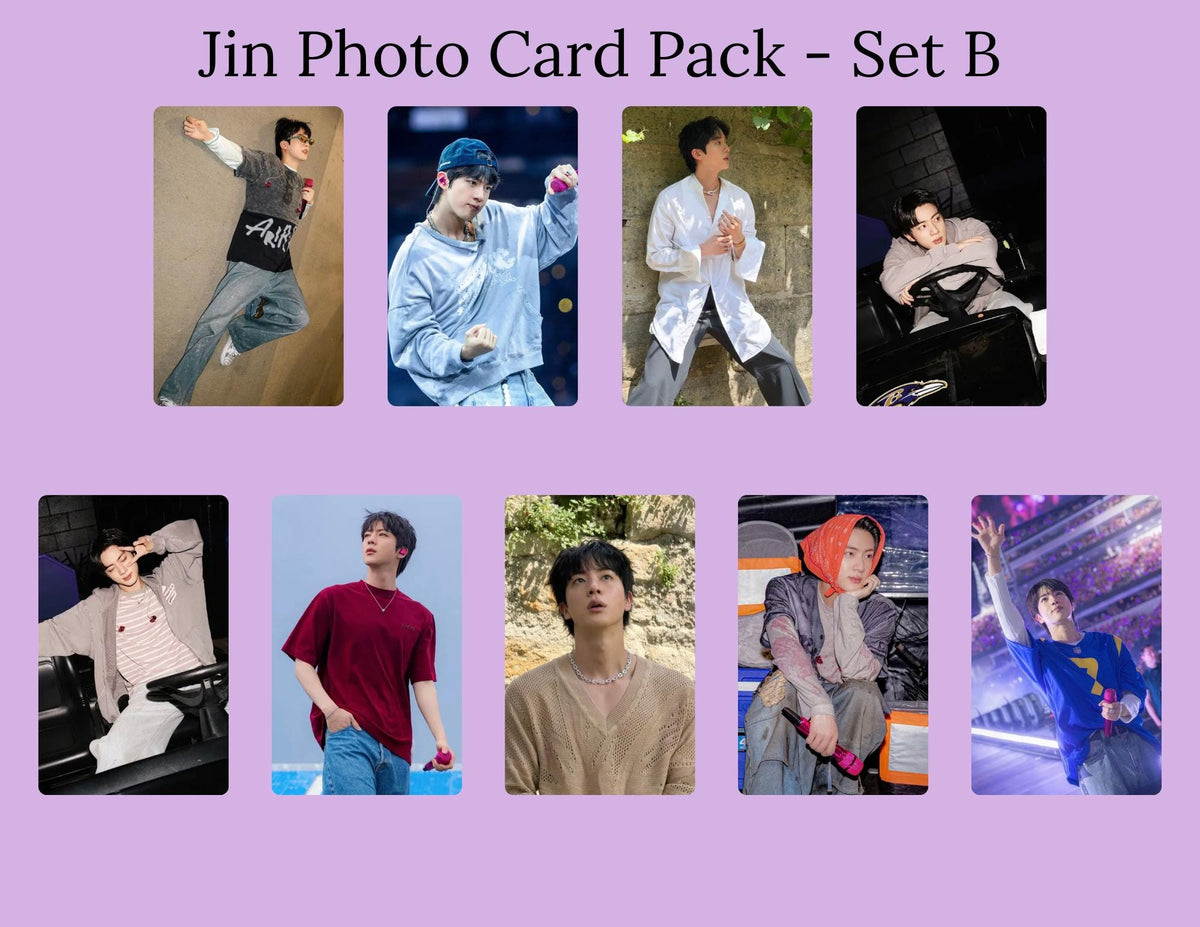 Jin Photo Card Pack | BTS Jin Photocards | Jin PC Set A & Set B | Kpop Fanmade Photocards