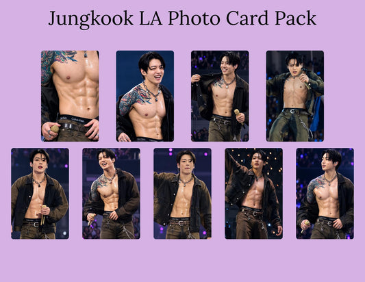 Jungkook LA Photocards | Jungkook Los Angeles Photo Cards | BTS Fanmade Photocards | Individual or Complete Set | Glossy K-Pop PC