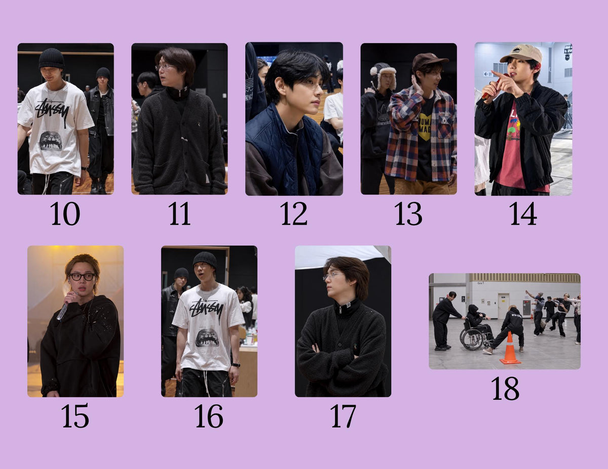 Arirang Practice Sketch Photo Card Set | BTS Practice Photocards | BTS OT7 Kpop Photocards | 18 Card Set | ARMY Fanmade pc