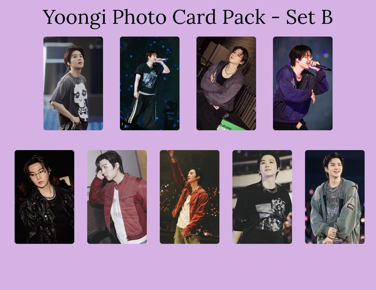 Yoongi Photo Card Pack | BTS SUGA Photocards | Yoongi PC Set A & Set B | Kpop Fanmade Photocards