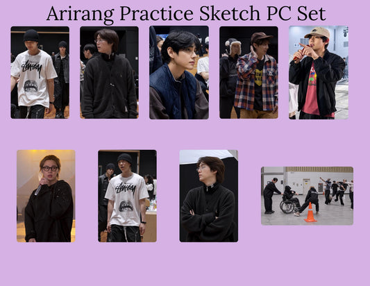 Arirang Practice Sketch Photo Card Set | BTS Practice Photocards | BTS OT7 Kpop Photocards | 18 Card Set | ARMY Fanmade pc