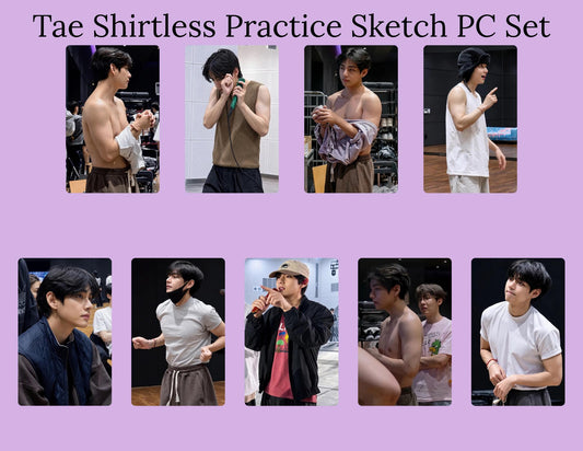 Taehyung Shirtless Photo Card Set | BTS V Practice Sketch Photocards | Taehyung Photocards | Kpop Fanmade PC | ARMY Gift