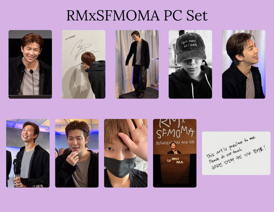 RM x SFMOMA Photo Cards | RM sfmoma Photocards | bts Namjoon pc| sfmoma rm Collection | 9 Card Set + Bonus pc | Fanmade