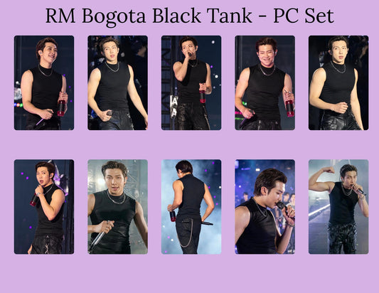 RM Bogota Black Tank Photocards | BTS RM Photo Cards | Namjoon pc | Namjoon Fanmade Photocard | Kpop Photocard | 9 Card Set + Bonus